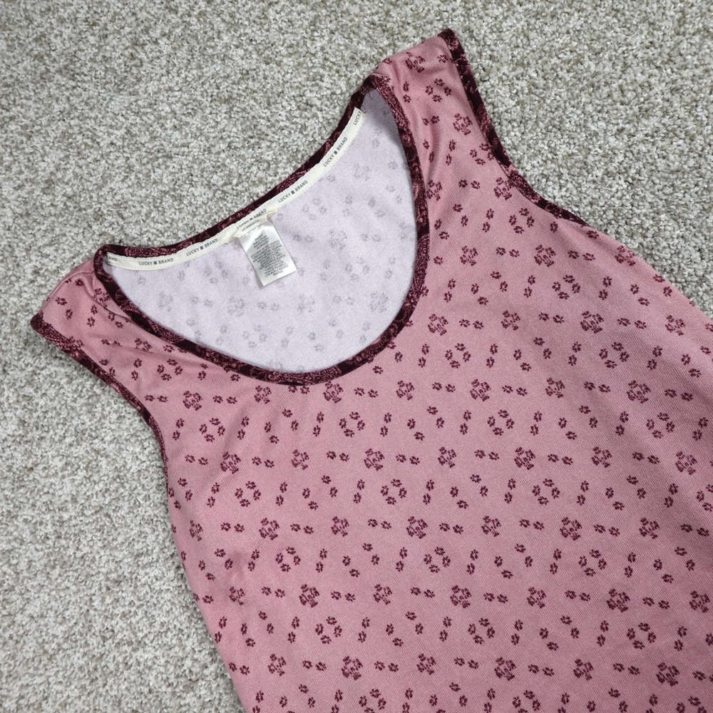 Lucky Brand Womens XXL Mauve Pink Geometric Print Scoop Neck Tank Top RN71222